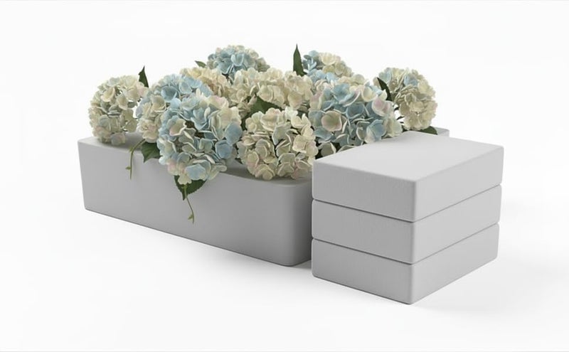 Xcel Floral Foam Blocks - Reusable, Weather Resistant Craft Foam Fresh & Artificial Flower Arrangements, Faux Florist Foam Planters Florist Supplies (Gray 7" x 7" x 3" - 4 Pack) - Image 1