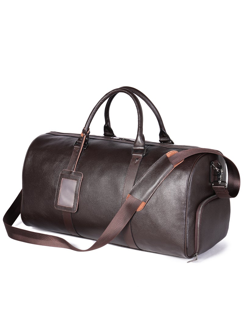 Genuine Leather Travel Tote Bag with Shoe Compartment 6020 coffee (large 55cm) - pzsku/Z4229454A2595D37A9490Z/45/_/1731523529/87940bb9-4ed5-4932-b53f-2f7384f633e4