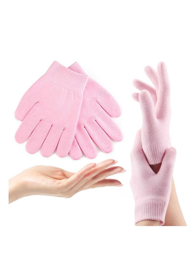 A Pair of Silicone Dry Hand Therapy Moisturizing Gloves to Soften Dry Cracked Skin (Purple) - Image 1