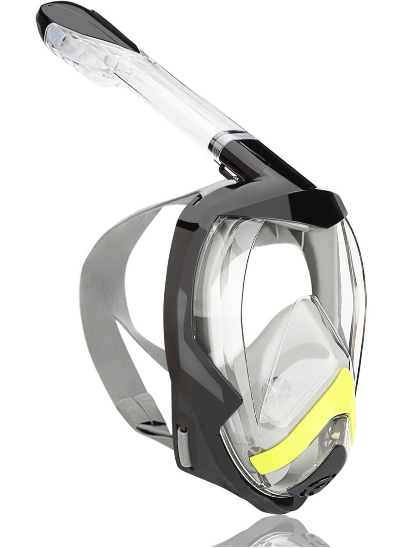 SOLARAE Snorkel Mask,180°View Snorkelling Gear with Panoramic Full Face Design-Sports Camera Compatible Diving Mask with Anti-Fog and Anti-Leak Technology for Adults and Kids - Image 1