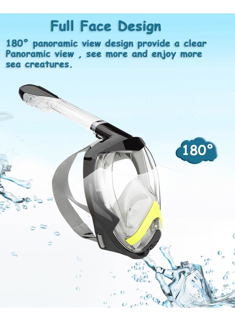 SOLARAE Snorkel Mask,180°View Snorkelling Gear with Panoramic Full Face Design-Sports Camera Compatible Diving Mask with Anti-Fog and Anti-Leak Technology for Adults and Kids - Image 4