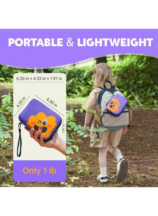 Stbernard Small First Aid Kit for Kids and Adults, Medical Kit with Digital Thermometer for Home, Travel, Hiking, Backpack, 6.3x4.33x1.97in, Purple - Image 4