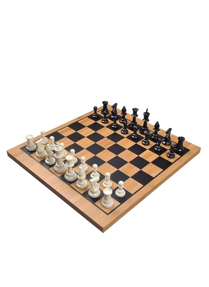 null - MDRP Portable Chess Set Double Sided Bamboo Board Chinese Only 18.5" x 17.3" Color: - Image 1