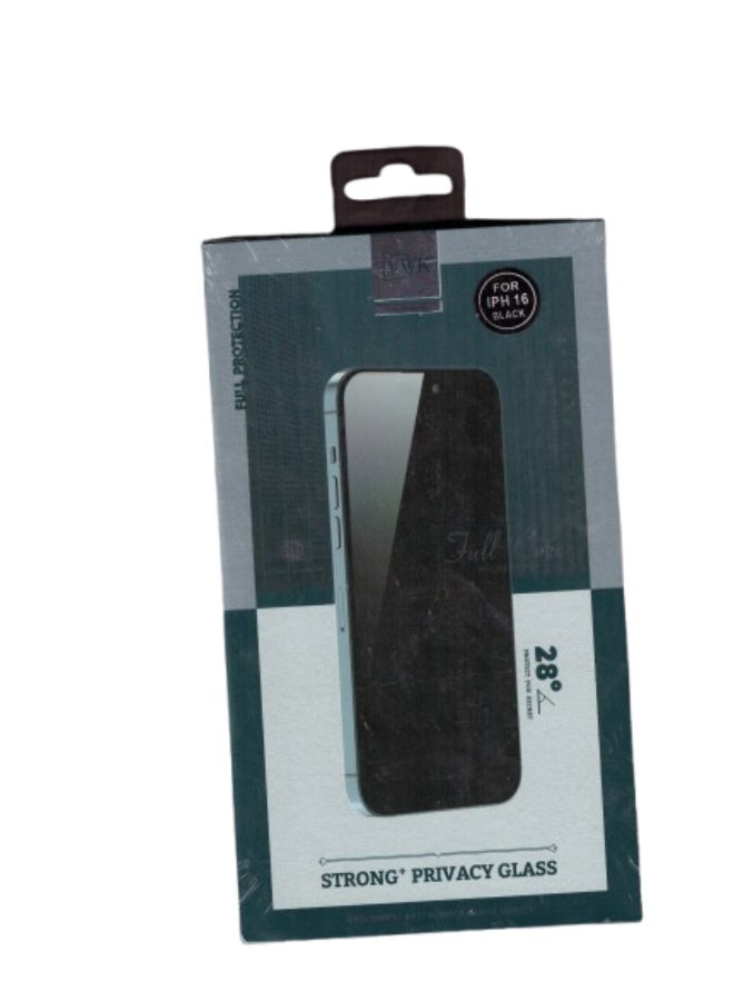 28-Degree Privacy Screen Protector for iPhone 16 - Tempered Glass with Full Protection and Anti-Scratch - Image 2