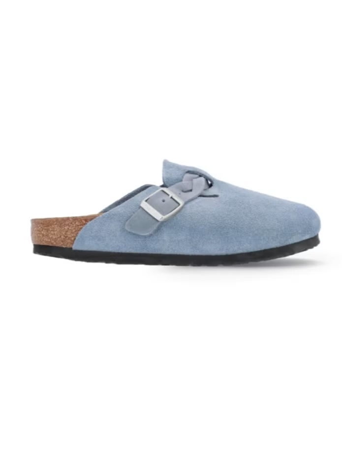 بيركنستوك صنادل بوسطن بجلد سويدي وضفائر - أزرق "إليمنتال" مريح بتصميم طبي سهل الارتداء - Image 1