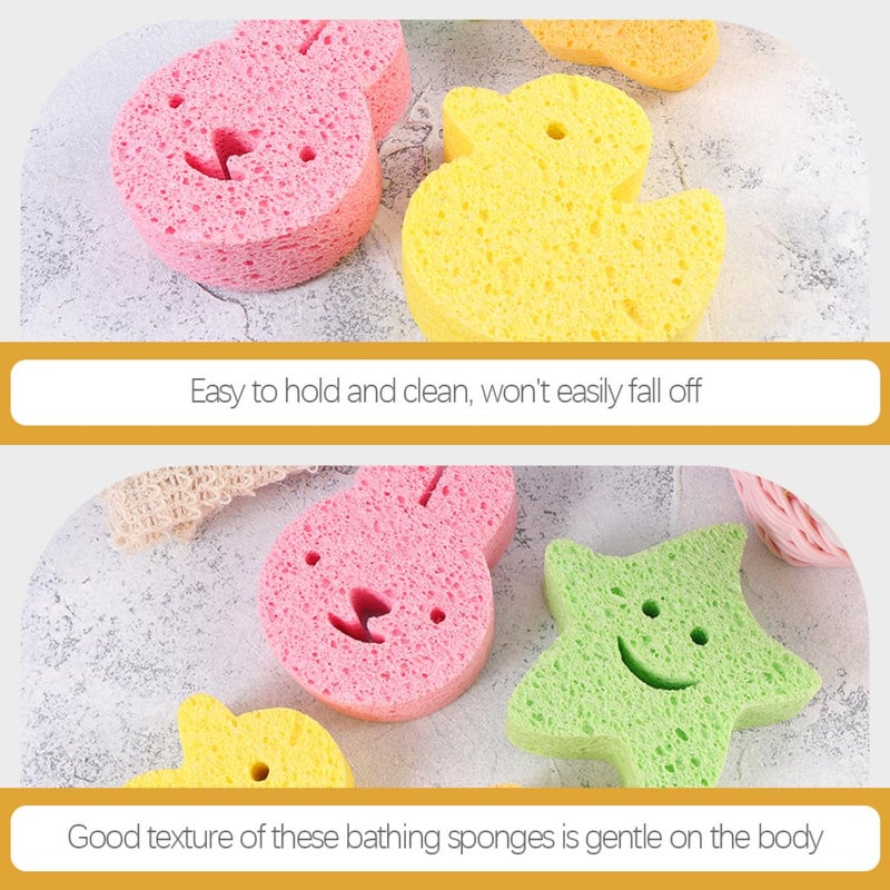 Soft Bath Sponges 3 Pack Cute Duck Bunny Wood Pulp Shower Scrubbers - Image 4