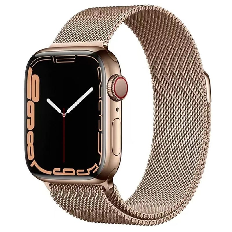 J.Rosée Milanese Stainless Steel Magnetic Strap Compatible with Apple Watch Series 10 Ultra 2 9 8 7 6 SE – Rose Gold 41/40/38mm - Image 2