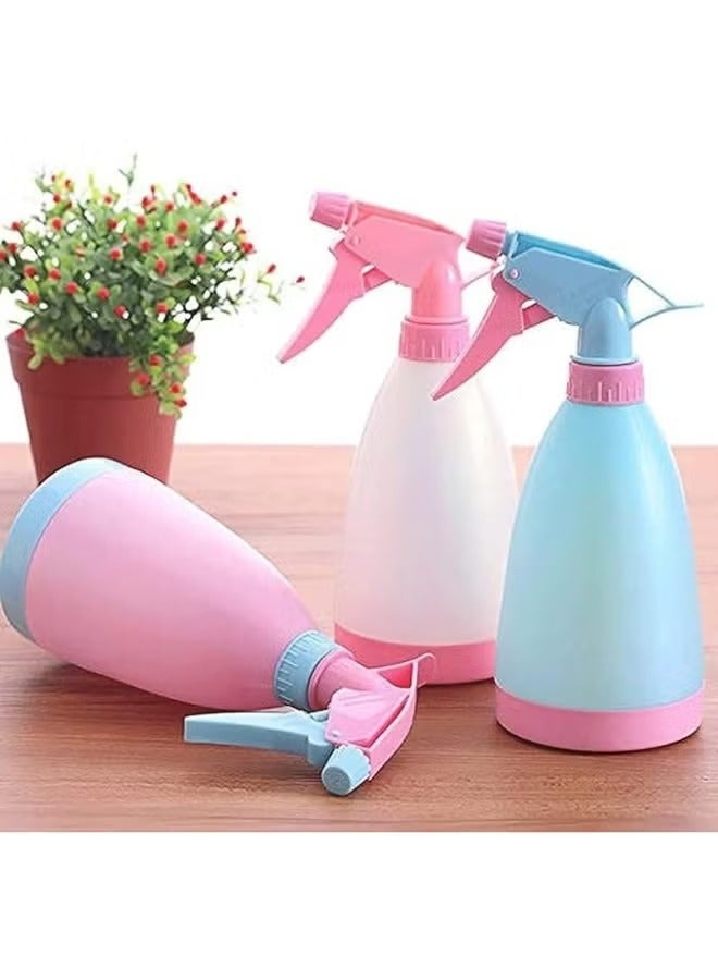 بخاخ بلاستيك متين بسعة 500 مل بألوان زاهية عشوائية يعمل باليد للاستخدام في الحديقة والمنازل، زجاجة بخاخ مياه متعددة الأغراض للمنزل والحديقة - Image 1