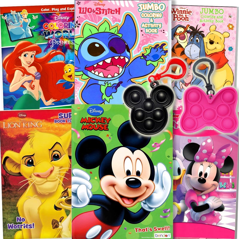 Bendon Disney Classics Coloring Book Set for Kids Bulk Activity Coloring Books Includes Mickey Mouse Minnie Princess Featuring Activities Mazes Games Puzzles and More - Image 2