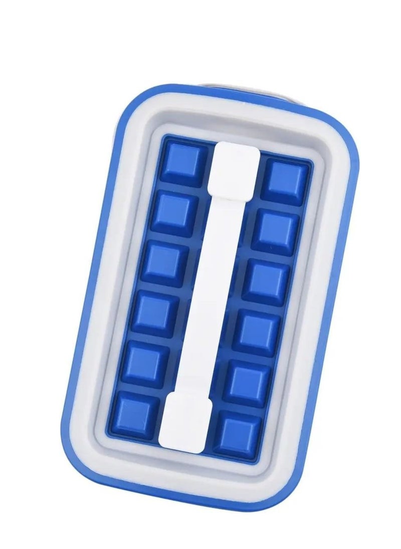 Generic - Bottle Ice Cube Tray -Silicone Ice Cube Trays with Lids- 32 Mini Cubes -BPA Free - Flexible and Easy to Release-(175ml)-Blue Color - Image 1