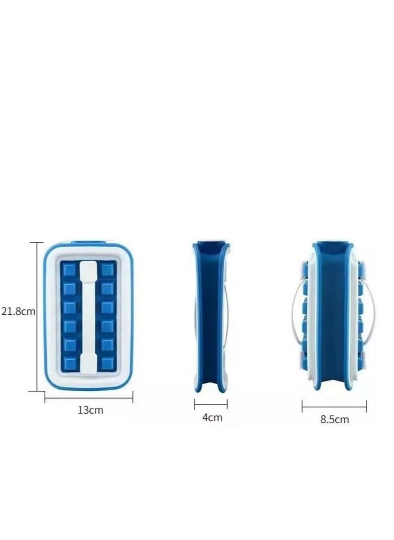 Generic - Bottle Ice Cube Tray -Silicone Ice Cube Trays with Lids- 32 Mini Cubes -BPA Free - Flexible and Easy to Release-(175ml)-Blue Color - Image 1
