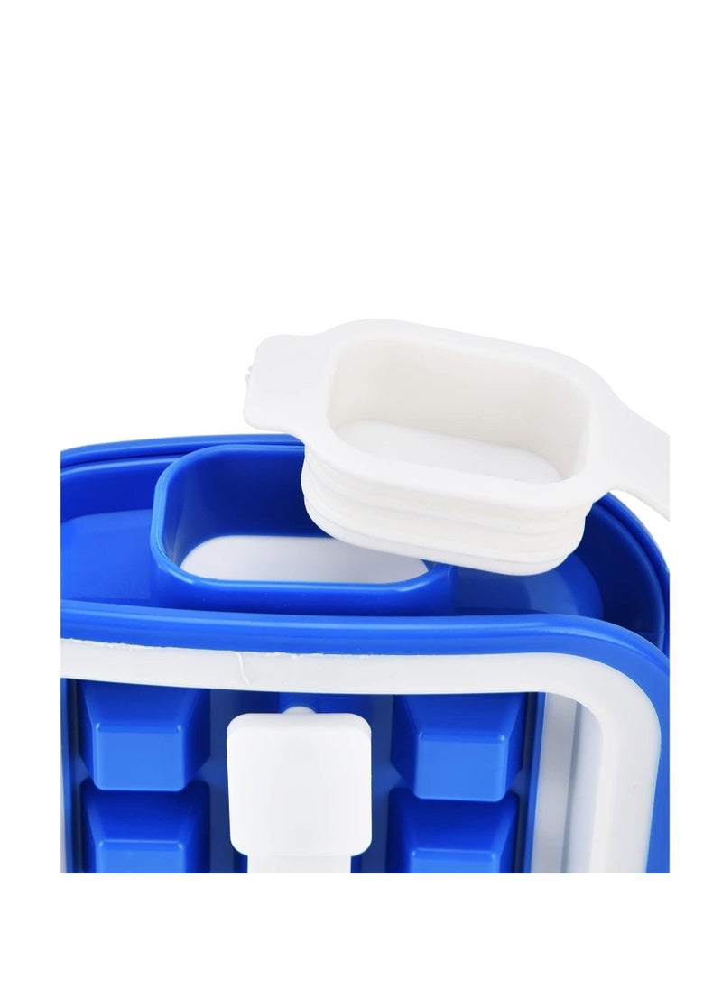 Generic - Bottle Ice Cube Tray -Silicone Ice Cube Trays with Lids- 32 Mini Cubes -BPA Free - Flexible and Easy to Release-(175ml)-Blue Color - Image 1