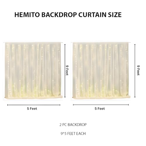 Hemito Red Theme Valentine Day Decoration,Red Heart Shape Balloon,Love Foil Balloon,White Net Curtain Cloth with Led Light for Backdrop/Cabana/Canopy/Romantic Decoration for Bedroom - 11 Pcs - Image 4