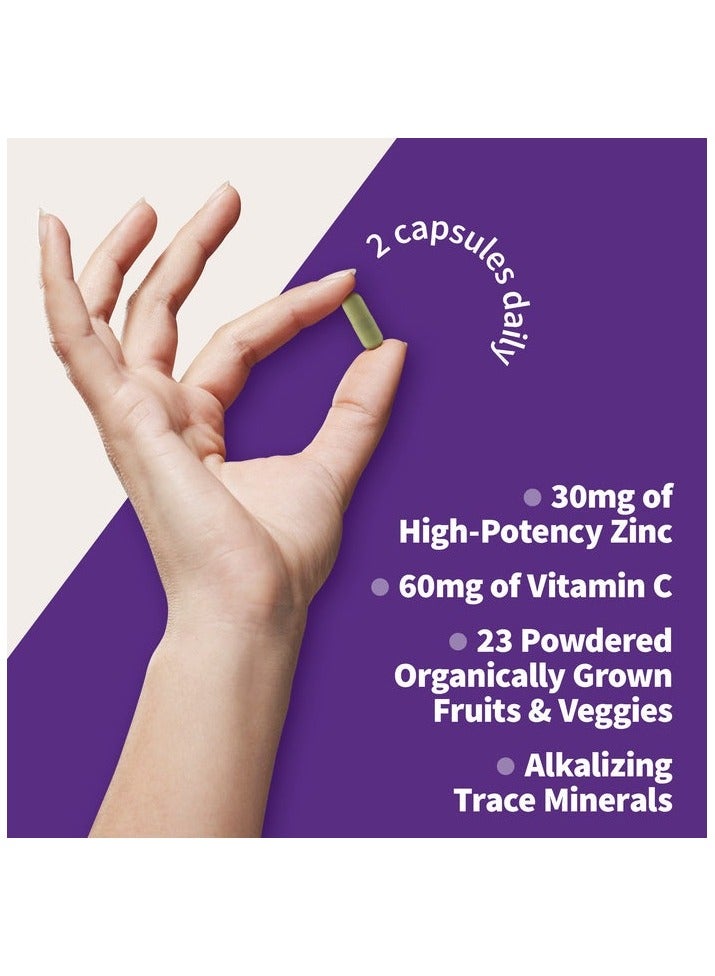 Garden of Life Garden Of Life Vitamin Code Raw Zinc 30mg High Potency Whole Food Zinc With Vitamin C for Skin and Immune Health 60 Vegan Capsule  - Image 3