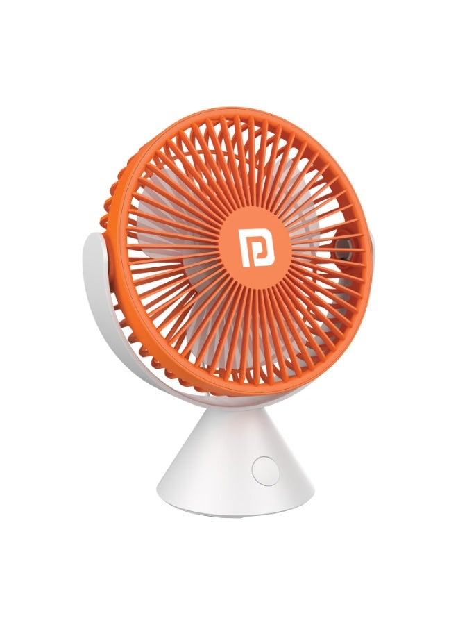 Portronics Aero Breeze Portable table Fan 178mm, USB Rechargeable Fan, 3 Speed Airflow, Battery Powered Silent Operation, 4 Hours Back Up, 360° Rotatable USB Fan, BLDC Fan for Kitchen,Office,Home - Image 1