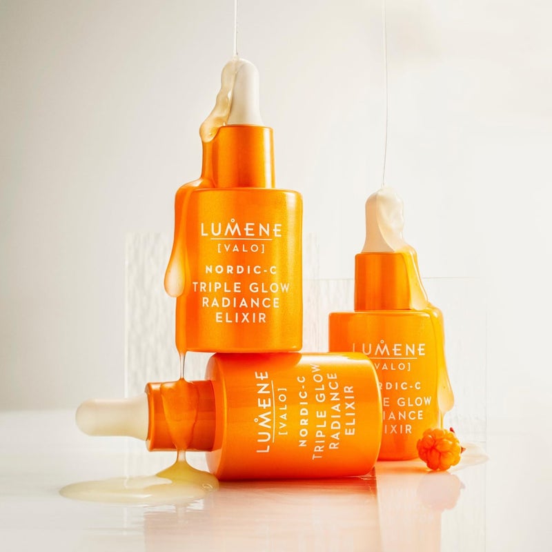 Lumene Nordic-C [Valo] Triple Glow Radiance Elixir - Hydrating, Anti-Aging Vitamin C Serum for Enhanced Skin Glow - Ferulic Acid & Vitamin Face Serum (1 Fl Oz.) - Image 2