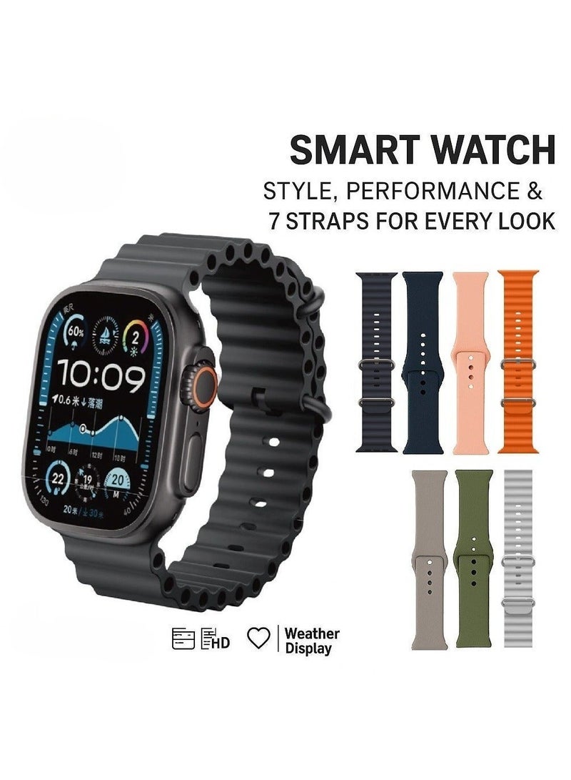 micro speed Smart Watch  With Health Fitness Tracker Sport Watch Size 49MM-Black - Image 1