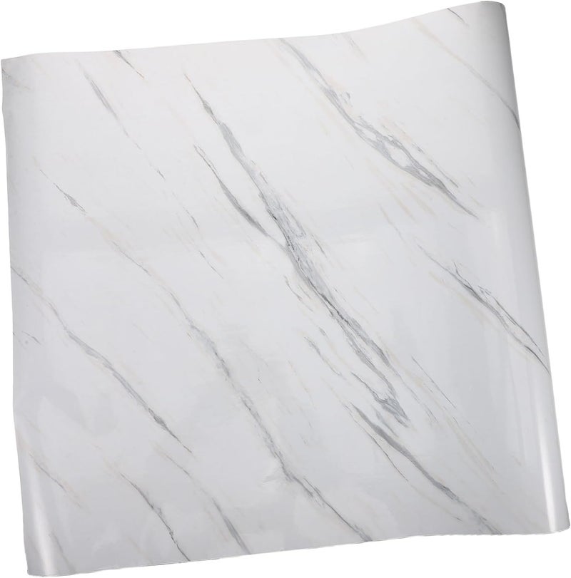 Self-Adhesive Marble Kitchen Stove Sticker Peel Stick Wall Decor for Cabinets Oil-Resistant Wall Paper Realistic Marble Effect - Image 1