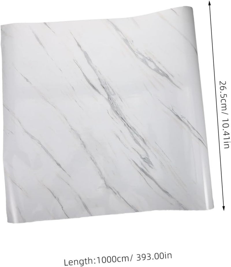 Self-Adhesive Marble Kitchen Stove Sticker Peel Stick Wall Decor for Cabinets Oil-Resistant Wall Paper Realistic Marble Effect - Image 2