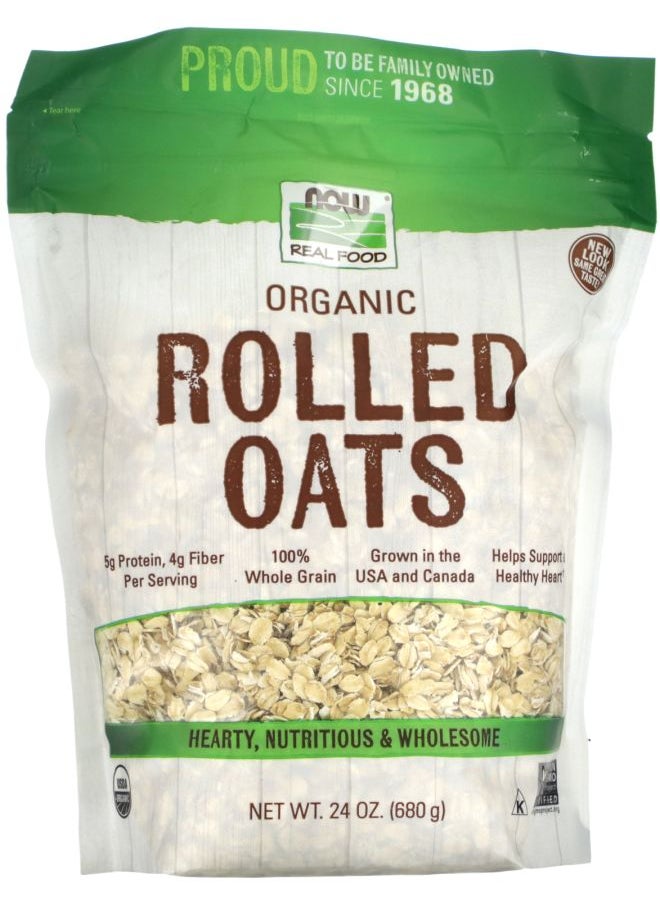 now Organic Rolled Oats 24 oz (680 g) 