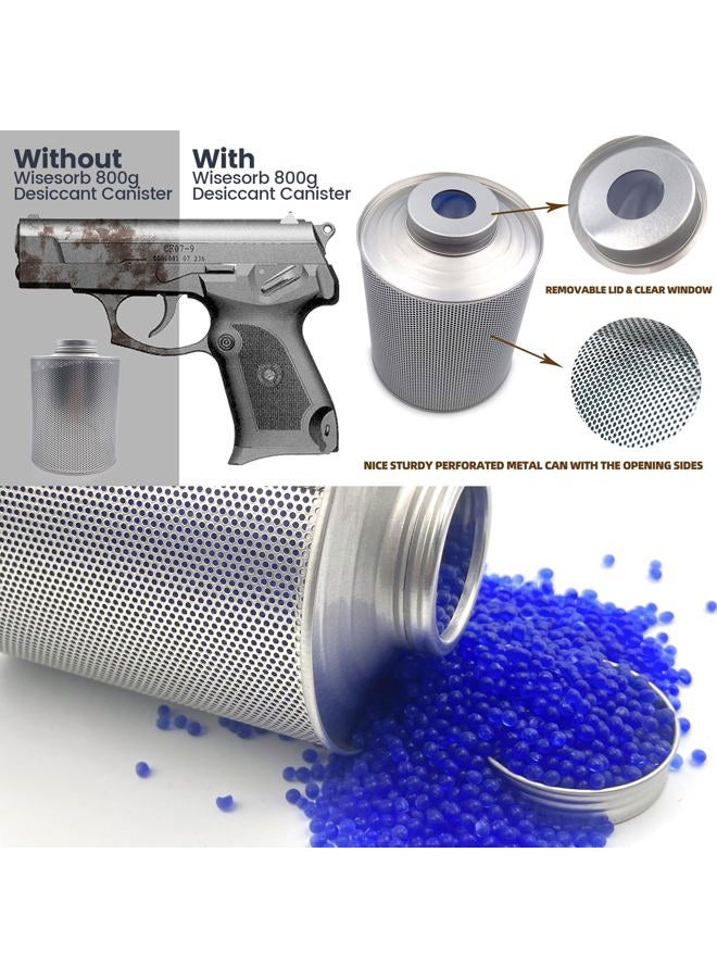 Wisesorb 800 Gram Gun Safe Dehumidifier, 2 Pack of 1.77 LBS Rechargeable Dehumidifier Blue to Pink Silica Gel Desiccant Moisture Absorbers, Dehumidifiers for Room, Bedroom, Safe, Closet, Bathroom, Car - Image 3