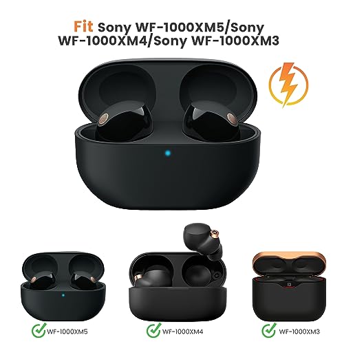 SEICHYGO 3 أزواج من أطراف الأذن المصنوعة من إسفنج الذاكرة مع شبكة الغبار لسوني WF-1000XM6 / WF-1000XM5 / XM4 / XM3، راحة فائقة ومقاومة للانزلاق، بديل لطرف الأذن | بدون ألم المطاط | مع صندوق تخزين، أسود | S M L - Image 3