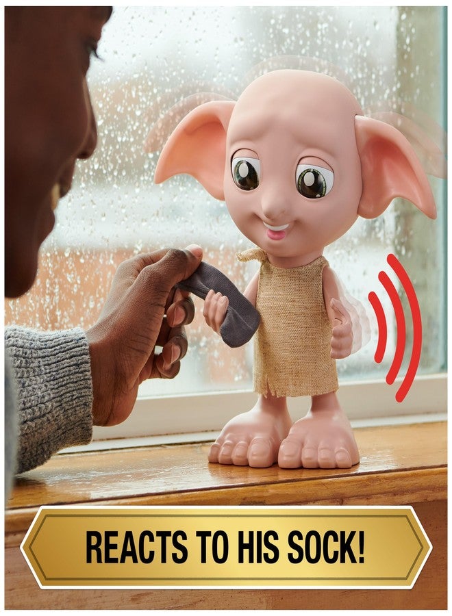 Wizarding World, Harry Potter Interactive Magical Dobby Elf Doll 21.6 cm with Sock and Over 30 Sounds and Phrases, Toy for Girls from 6 Years (Spin Master 6069166) - Image 4