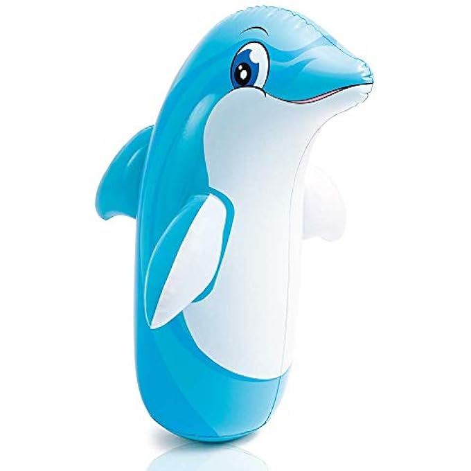 DURAZO Bop Bag Hit Me Toys For Child Age 4+ Years Hit Me Toys Tiger,Dinosaur,Dolphin Shape Large Size (Dolphin),Multicolor - Image 1