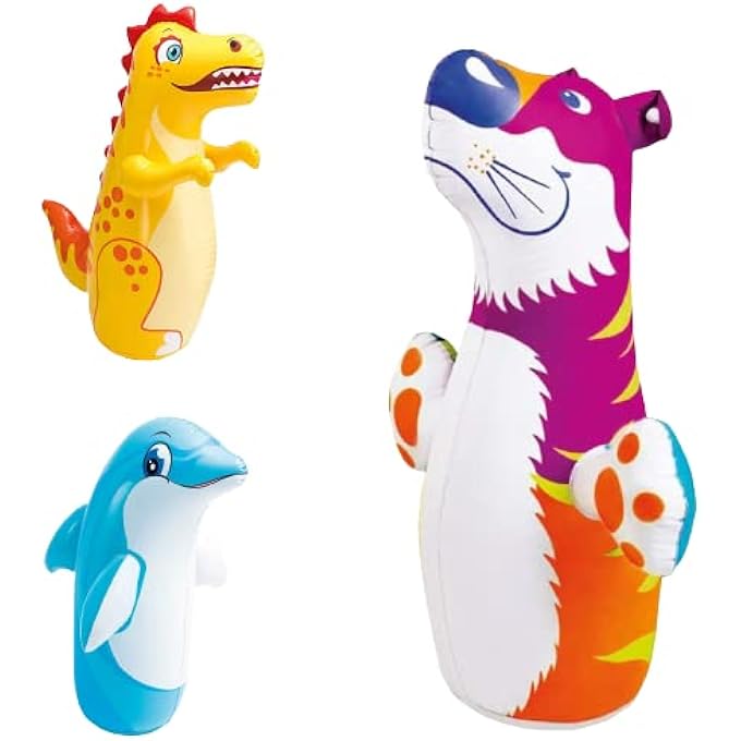DURAZO Bop Bag Hit Me Toys For Child Age 4+ Years Hit Me Toys Tiger,Dinosaur,Dolphin Shape Large Size (Dolphin),Multicolor - Image 5