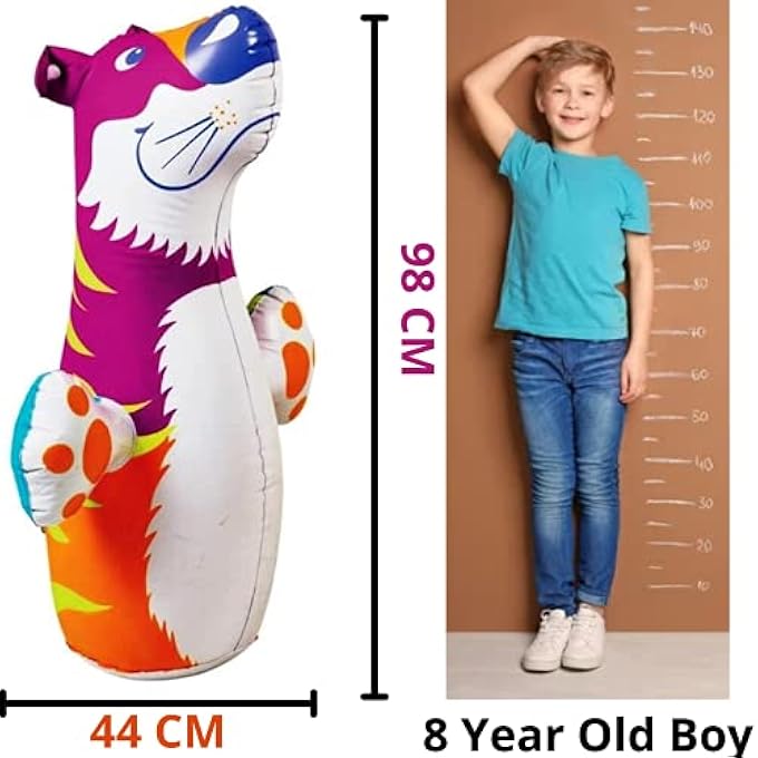 DURAZO Bop Bag Hit Me Toys For Child Age 4+ Years Hit Me Toys Tiger,Dinosaur,Dolphin Shape Large Size (Dolphin),Multicolor - Image 4