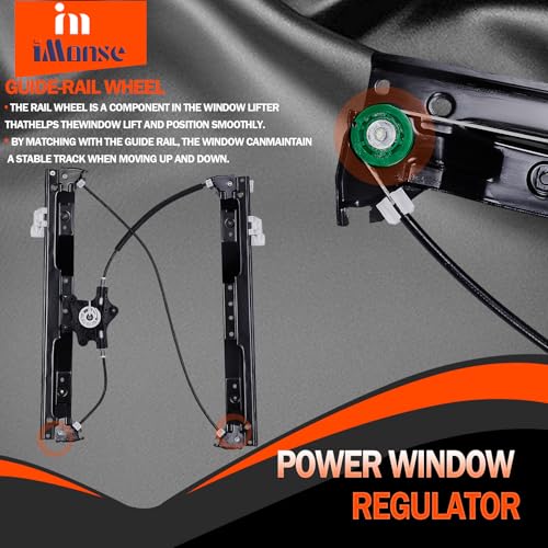 iMonse Power Electric Window Regulator Without Motor Replacement for Chrysler Town & Country Dodge Grand Caravan Ram C/V Volkswagen Routan 2008-2018 Front Driver Side, 749-508 - Image 4