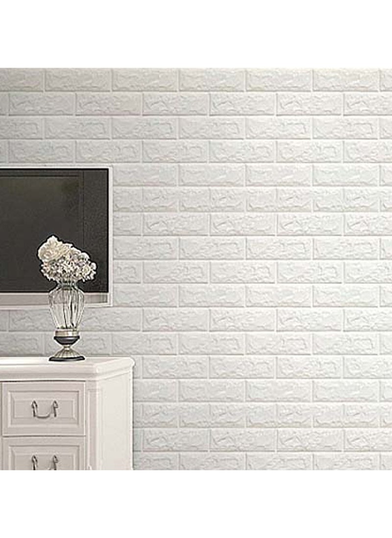 LINGWEI 10PCS Self Adhesive Wall Stickers 3D DIY Tile Brick Wall Stickers Self-Adhesive Wallpaper Decals PE Foam  - Image 3