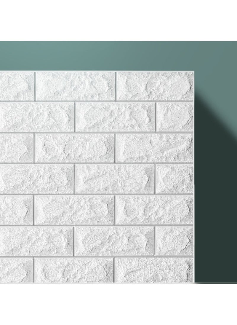 LINGWEI 10PCS Self Adhesive Wall Stickers 3D DIY Tile Brick Wall Stickers Self-Adhesive Wallpaper Decals PE Foam  - Image 4