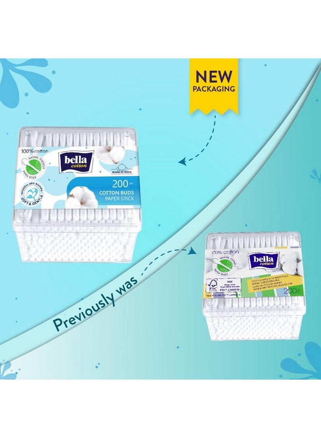 Bella Bella Cotton Buds - 200 Pieces (Pack of 3) - Image 2