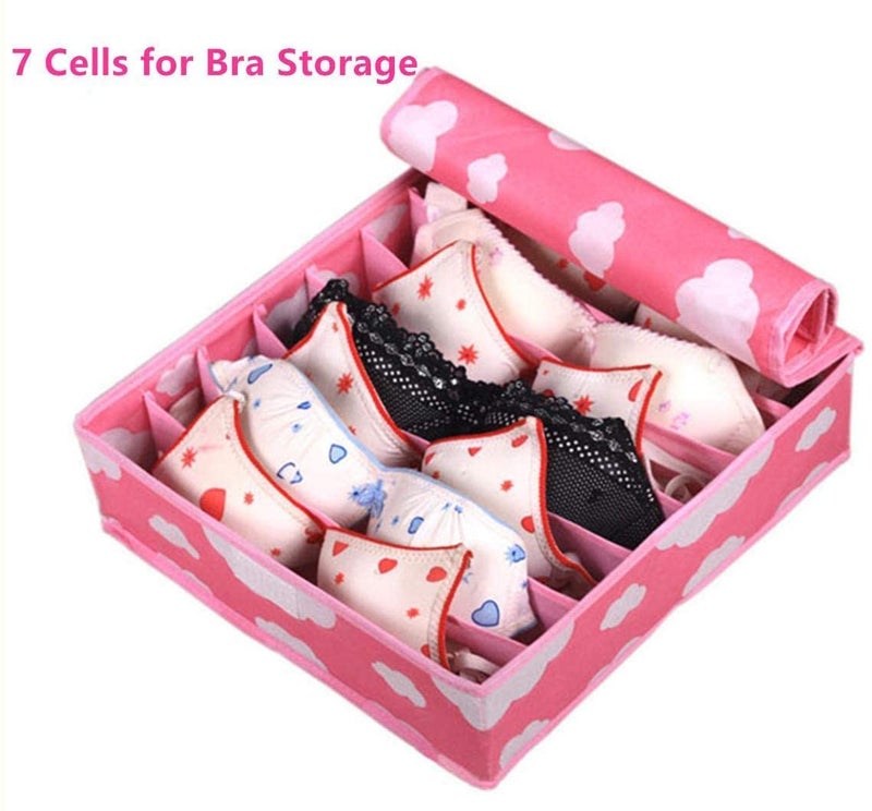 Styleys Set of 3 Foldable Drawer Dividers Storage Boxes Innerwear Storage Box Closet Organizers Under Bed Organizer for Clothing Shoes Underwear Bra Socks Cloud Pink S1096 - Image 3