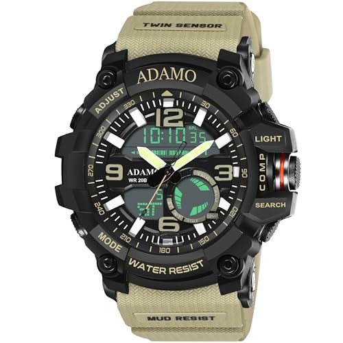 ADAMO Multifunctional Sports & Military Analog-Digital Khaki Dial Men's & Boy's Watch 342NHR02 - Image 2