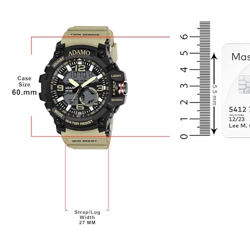 ADAMO Multifunctional Sports & Military Analog-Digital Khaki Dial Men's & Boy's Watch 342NHR02 - Image 4