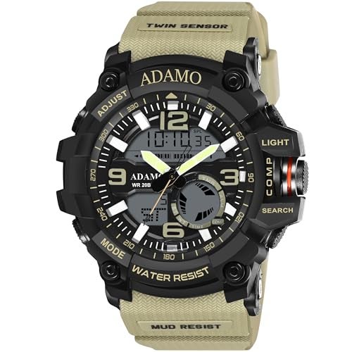 ADAMO Multifunctional Sports & Military Analog-Digital Khaki Dial Men's & Boy's Watch 342NHR02 - Image 1