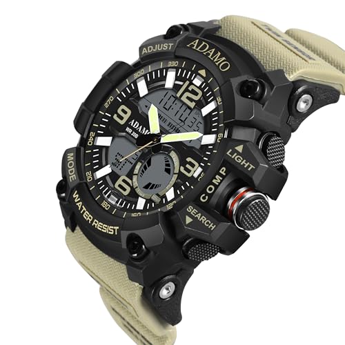 ADAMO Multifunctional Sports & Military Analog-Digital Khaki Dial Men's & Boy's Watch 342NHR02 - Image 3