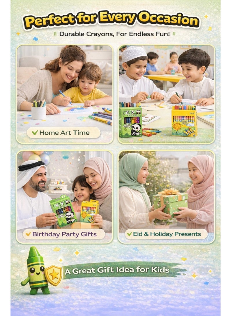 نجمة ولاء مجموعة أقلام تلوين للأطفال (قطعتان) - 8 ألوان + 24 لونًا، مجموعة تلوين غير سامة للمدرسة ورياض الأطفال وهدايا أعياد الميلاد - Image 5