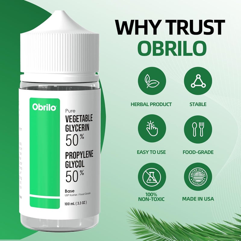 Obrilo Pure Vegetable Glycerin 70% & Propylene Glycol 30% - 100 mL (3.3 oz) Food Grade Base for DIY Applications - Image 4