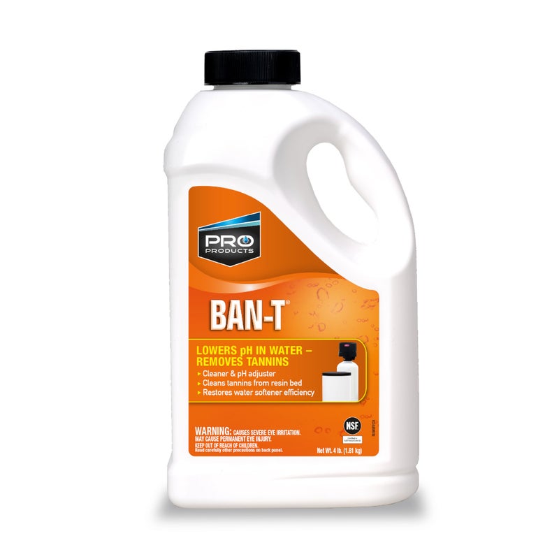 Pro Products Ban-T Alkaline Water Neutralizer and Cleaner â€“ Water Softener Tannin and Iron Removal Cleaner - Removes Hard Water Deposits, Lime Scale, Iron Staining â€“ Restores Water Softener Efficiency - Image 1