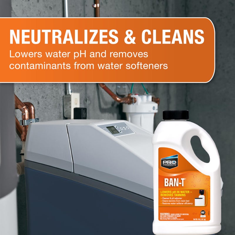 Pro Products Ban-T Alkaline Water Neutralizer and Cleaner â€“ Water Softener Tannin and Iron Removal Cleaner - Removes Hard Water Deposits, Lime Scale, Iron Staining â€“ Restores Water Softener Efficiency - Image 3