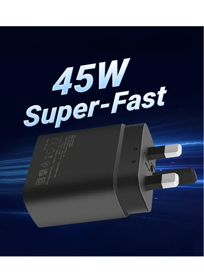 New 45W Super Fast Charger: USB-C Wall Adapter with 5A Cable for Samsung Devices - Image 2