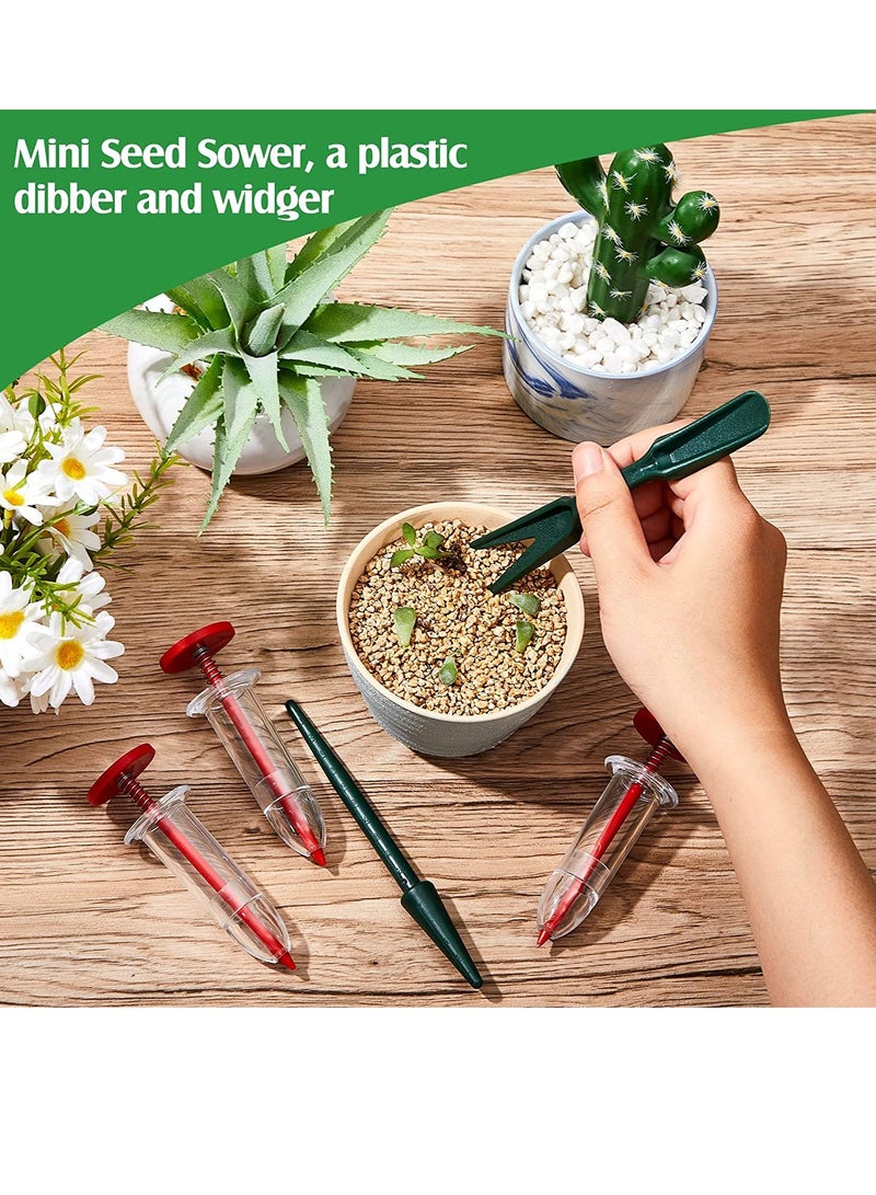 Barakah Small Seed Planter Tool Mini Garden Hand Tools Distribute Seeds Evenly Indoor Outdoor Sowing Seed Dispenser with 2 Transplanting Tools for Plante Carrot Lettuce Grass Spinach Kale Radish Seed 4PCS - Image 5