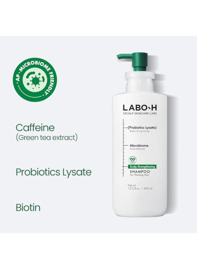 LABO-H شامبو تقوية فروة الرأس لنمو الشعر ومكافحة التساقط نباتي يحتوي على السيراميد روتين العناية بالشعر مع زيت إكليل الجبل والبيوتين والكافيين خالي من البارابين كوري 135 أونصة سائلة - Image 3