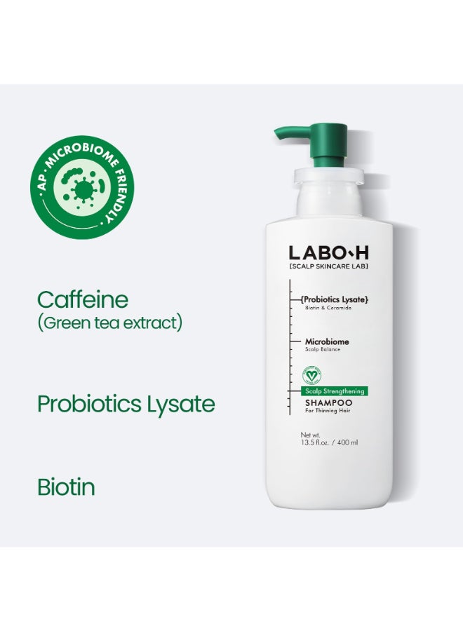 LABO-H شامبو تقوية فروة الرأس لنمو الشعر ومكافحة التساقط نباتي يحتوي على السيراميد روتين العناية بالشعر مع زيت إكليل الجبل والبيوتين والكافيين خالي من البارابين كوري 135 أونصة سائلة - Image 4