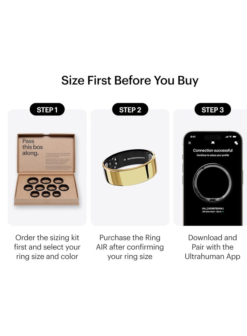 ULTRAHUMAN Ring AIR - Sleep & Fitness Tracker, Smart Ring for Women & Men, No App Fee for Standard Features (Size 6)  - Image 2