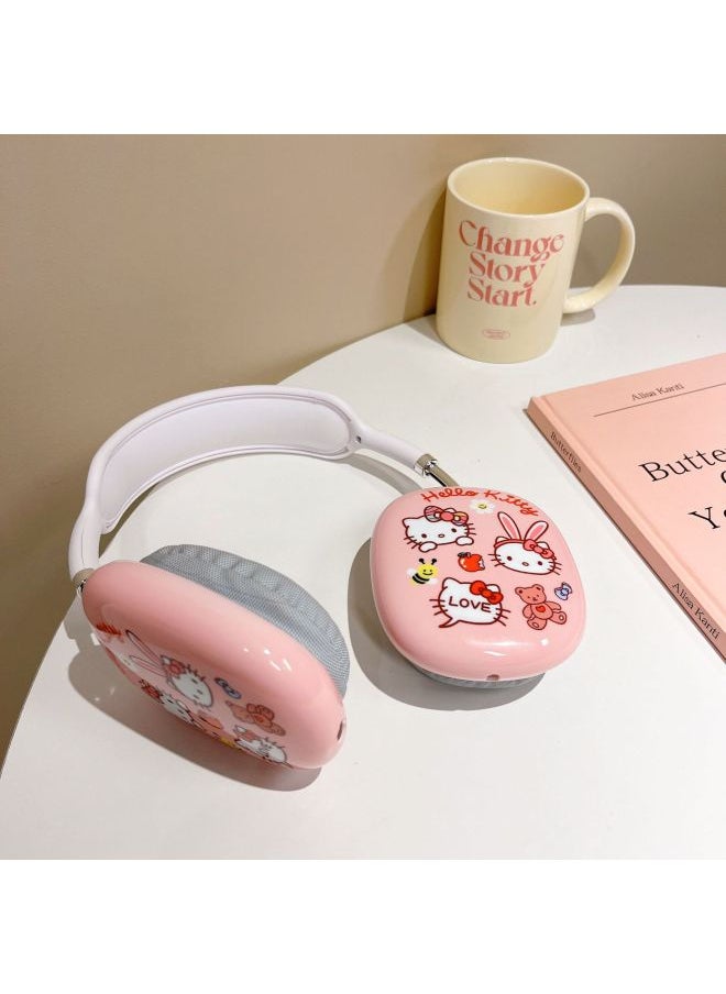 Pink Cute Cat Airpods Max Protective Case For Apple Ear Cap Ear Mover Ear Shell Filin-Color:Pink Hello Kitty-Applicable Model:Airpods Max