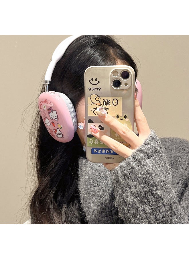 Pink Cute Cat Airpods Max Protective Case For Apple Ear Cap Ear Mover Ear Shell Filin-Color:Pink Hello Kitty-Applicable Model:Airpods Max
